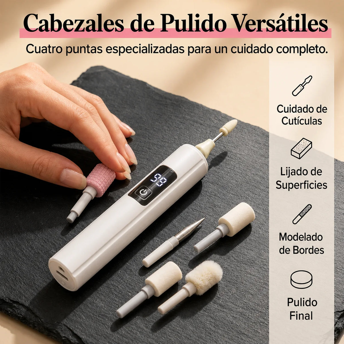 🔥 Compra 1 y llévate 2 | Pulidora de uñas eléctrica profesional